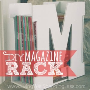 You won't believe how quick & easy it is to make this darling M is for Magazine rack using precut wood letters & a piece of scrap wood!  A stylish & original gift idea that is sure to be a hit