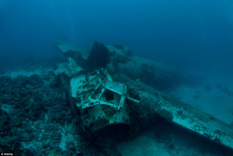 Remnants: The Betty Bomber sits at the bottom of the lagoon 