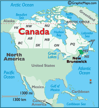 New Brunswick Canada Map Bepoethic