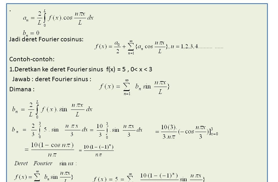 Contoh Soal Deret Fourier Dan Penyelesaiannya