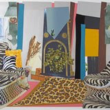 Interior: Zebra with Two Chairs and Funky Fur