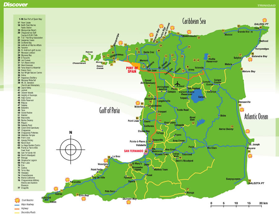 A Map Of Trinidad Cities And Towns Map