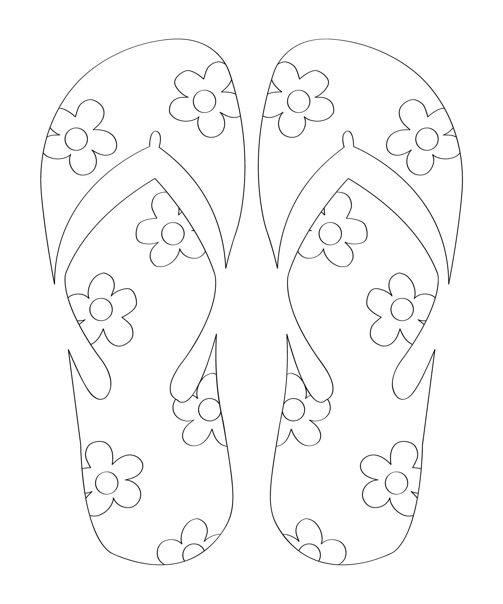 Printable Flip Flop Coloring Pages