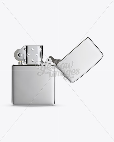 Download Download Opened Metallic Lighter Mockup - Front View PSD
