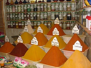 Shop with spices in Morocco