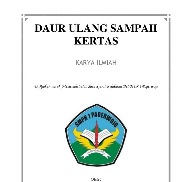Contoh Karya Ilmiah Smp Tentang Sampah Benua Ilmu