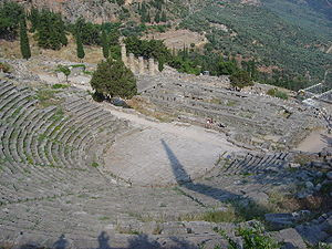 the theater of Delphi, from above