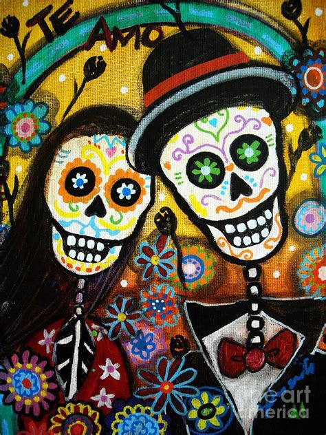 Wedding Dia De Los Muertos Painting by Pristine Cartera Turkus Wedding Dia De Los Muertos Painting by Pristine Cartera Turkus
