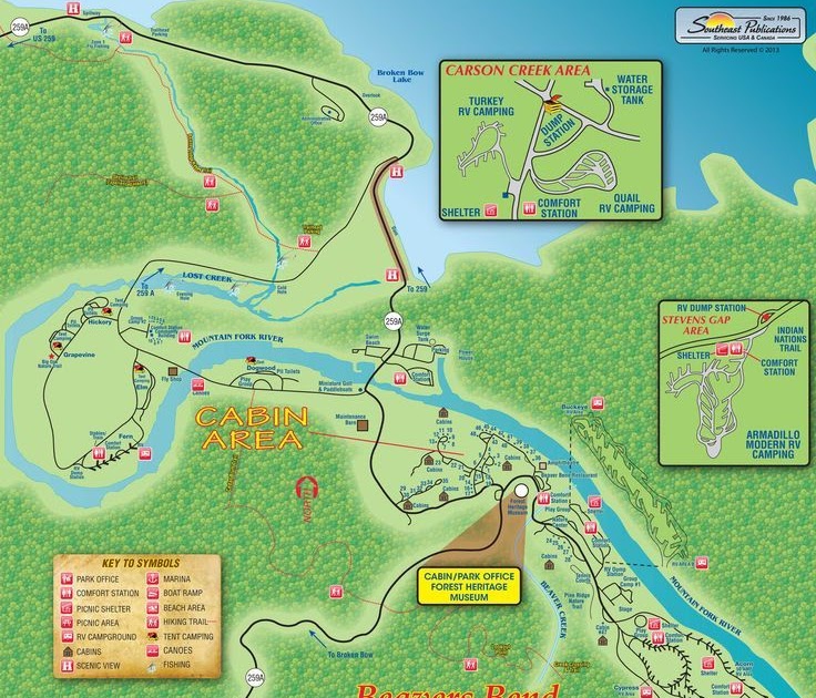 Map Of Beavers Bend State Park | Hiking In Map