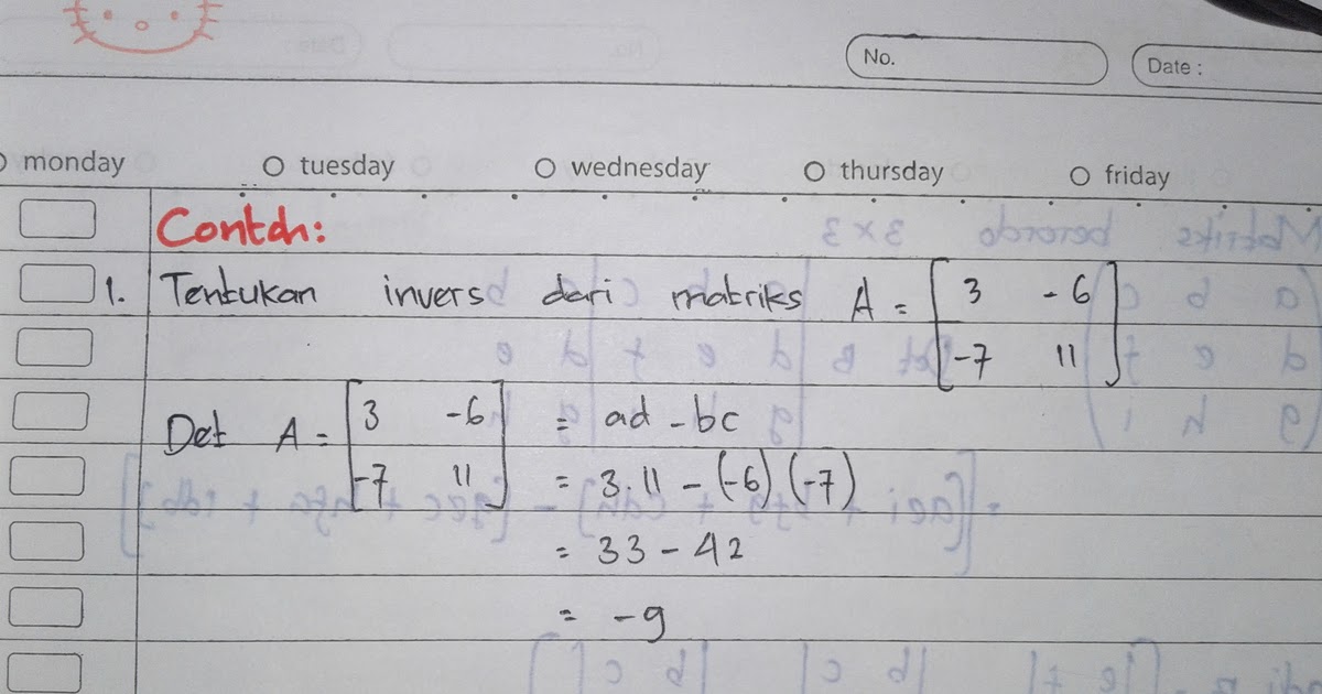 Contoh Soal Invers Matriks Ordo 2x2 Beserta Jawabannya