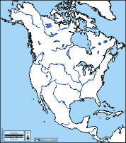 Stumme Karte Nordamerika Mit Flüssen | Kart Mora