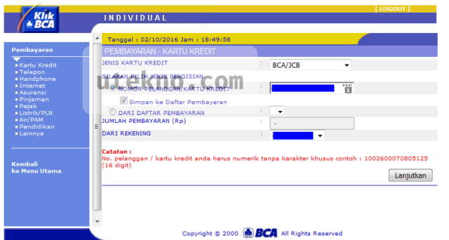 Bayar Kartu Kredit Bri Lewat Bca  Master Soal