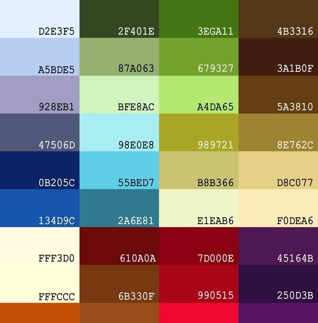 Aesthetic Color Palette Hex Codes - bmp-cyber