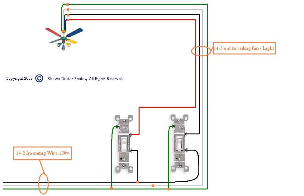 Ceiling Fan Wiring Diagram With Light : Airscape whole House Fan