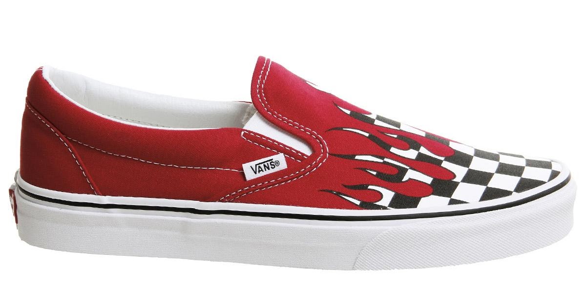 Fire Slip On Vans / Vans 'classic Slip-on' Checkerboard Flame Canvas ...