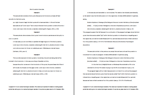 Block Quote Apa 7th Edition Example UBLICK