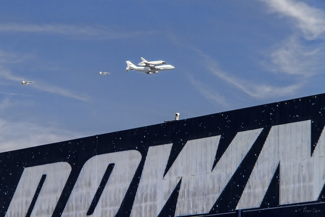 Space shuttle Endeavor flyover