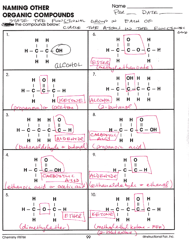 organic-compounds-reading-worksheet