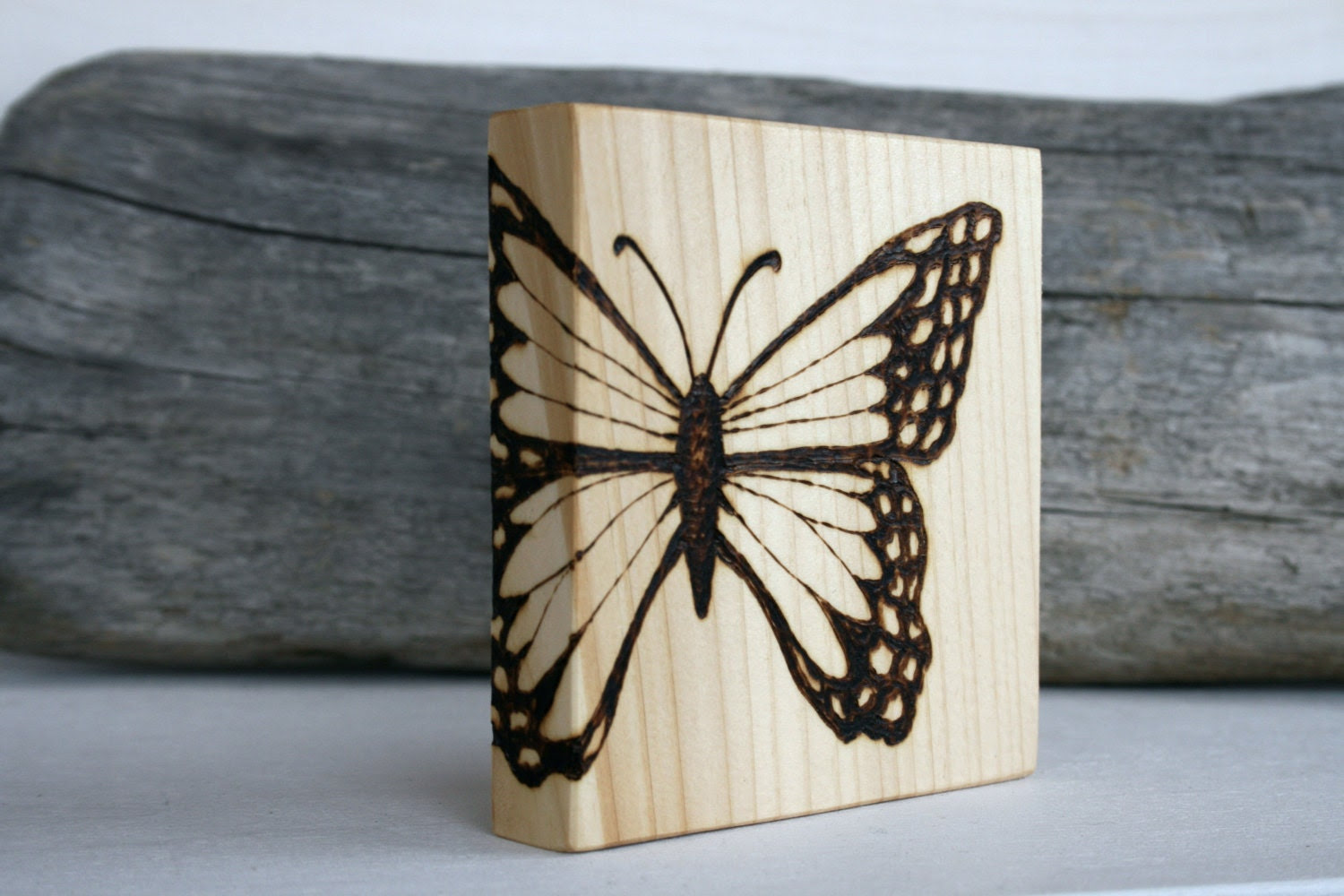 Butterfly- Art Block - Woodburning - TwigsandBlossoms Butterfly- Art Block - Woodburning - TwigsandBlossoms