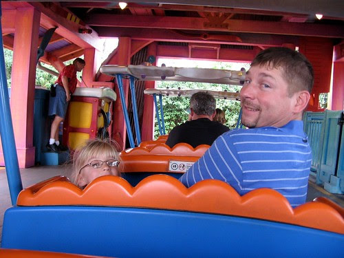Our first ride...Goofy's roller coaster!