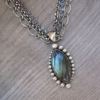 silver labradorite necklace