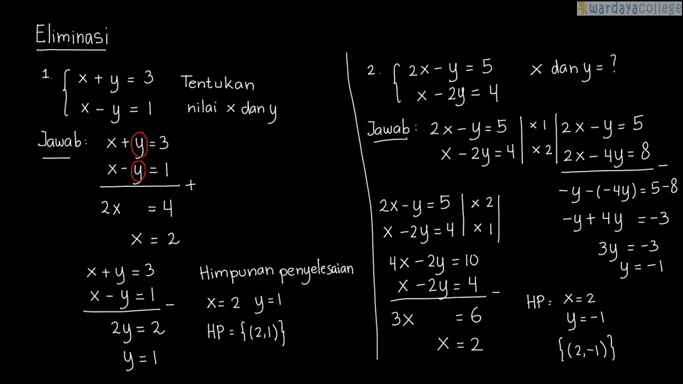 Soal Matematika Eliminasi - Helmi Kediris