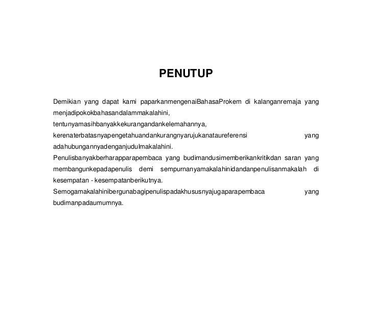 Contoh Penutup Makalah Yang Umum Contoh Wolu