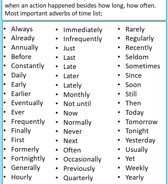 Adverb Of Time Adverbs Clauses Of Time 8th Grade Ise I To Talk About The Future Trends