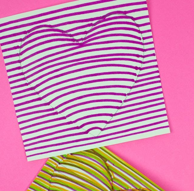 How to make a 3D optical illusion heart drawing craft for Valentine's Day