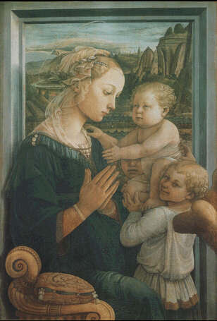 Filippo Lippi: Picture of Madonna and Child with two angels - <span class=