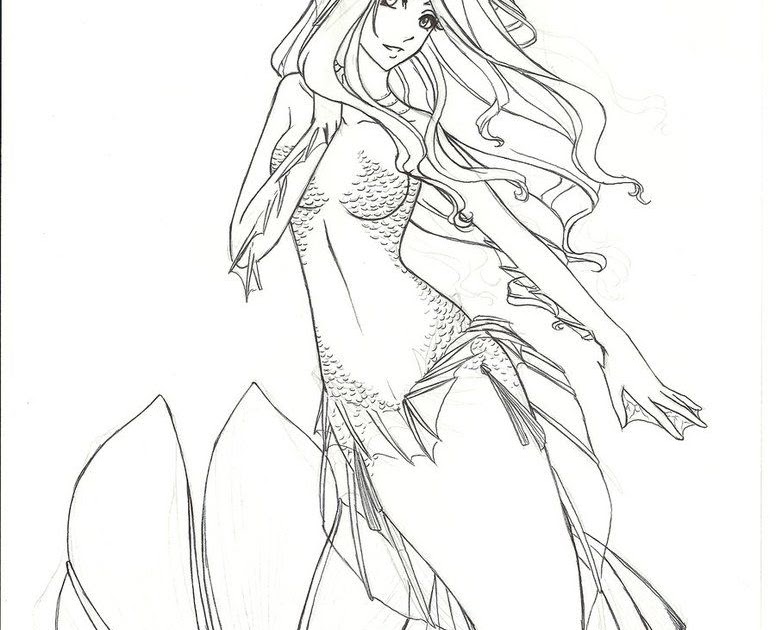 Printable Anime Mermaid Coloring Pages Coloring And Drawing Images And Photos Finder
