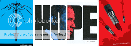 composición con afiches de propaganda pro Barack Obama, de www.evasion.cc/blog/comments/designer-obama-poster/