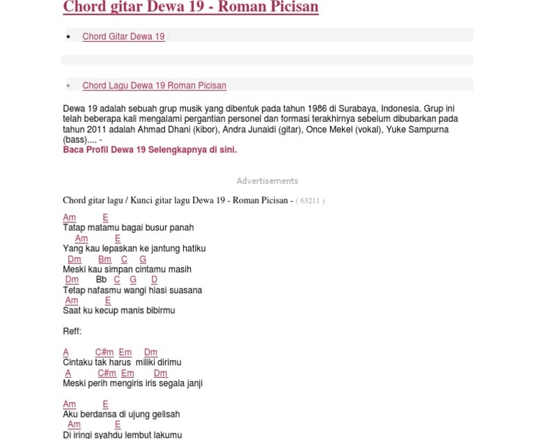 Chordtela Lagu Harus Ku Akui Walls Open