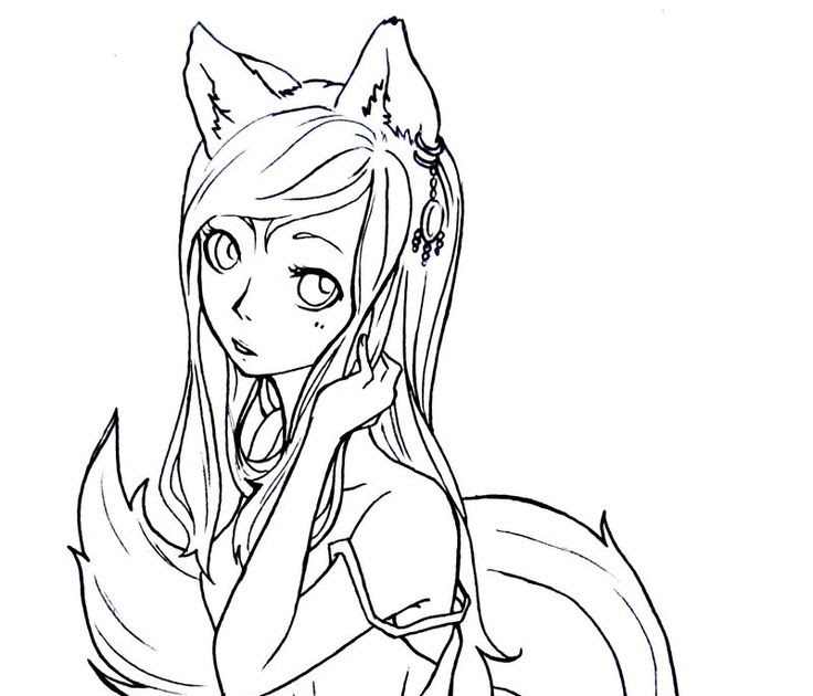 Fox Cute Anime Coloring Pages - Coloring and Drawing