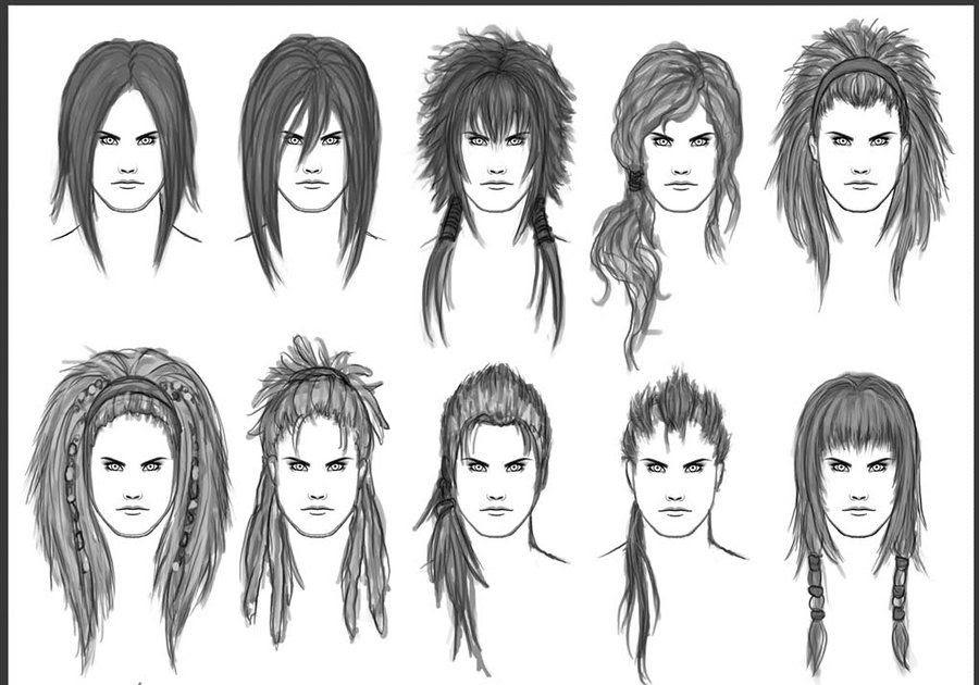 Reference Hairstyles Drawing Male / Men's Hair - Set 6 by dark-sheikah