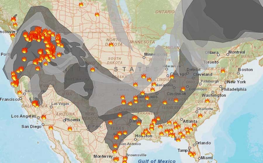 Montana Wildfire Smoke Map | Time Zones Map World