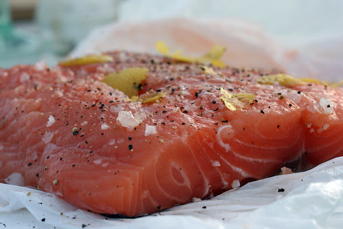 Seasoning salmon