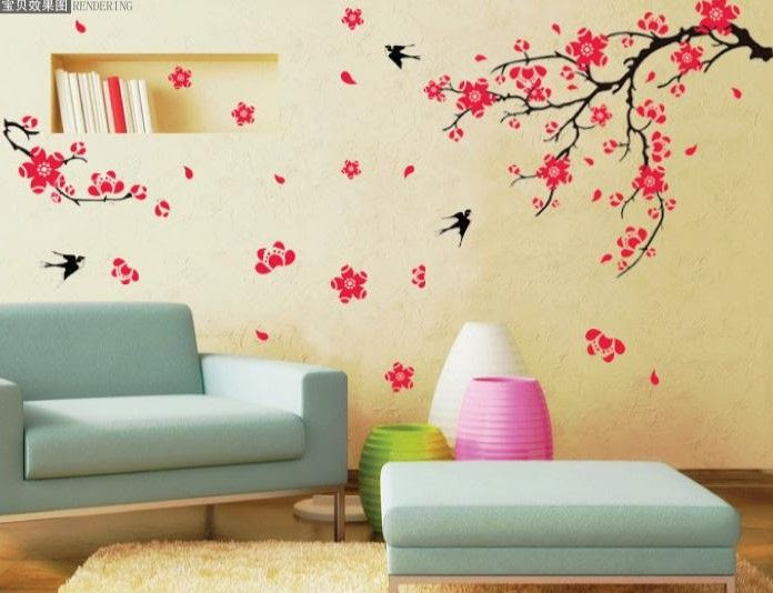 Removable Wall Stickers,living Room Sofa TV Background Wallpaper Plant Swallon Wall Art Decor Removable Wall Stickers,living Room Sofa TV Background Wallpaper Plant Swallon Wall Art Decor