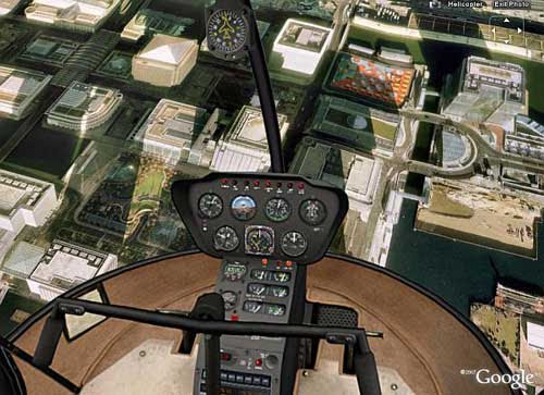 Google Earth模拟直升飞机游戏