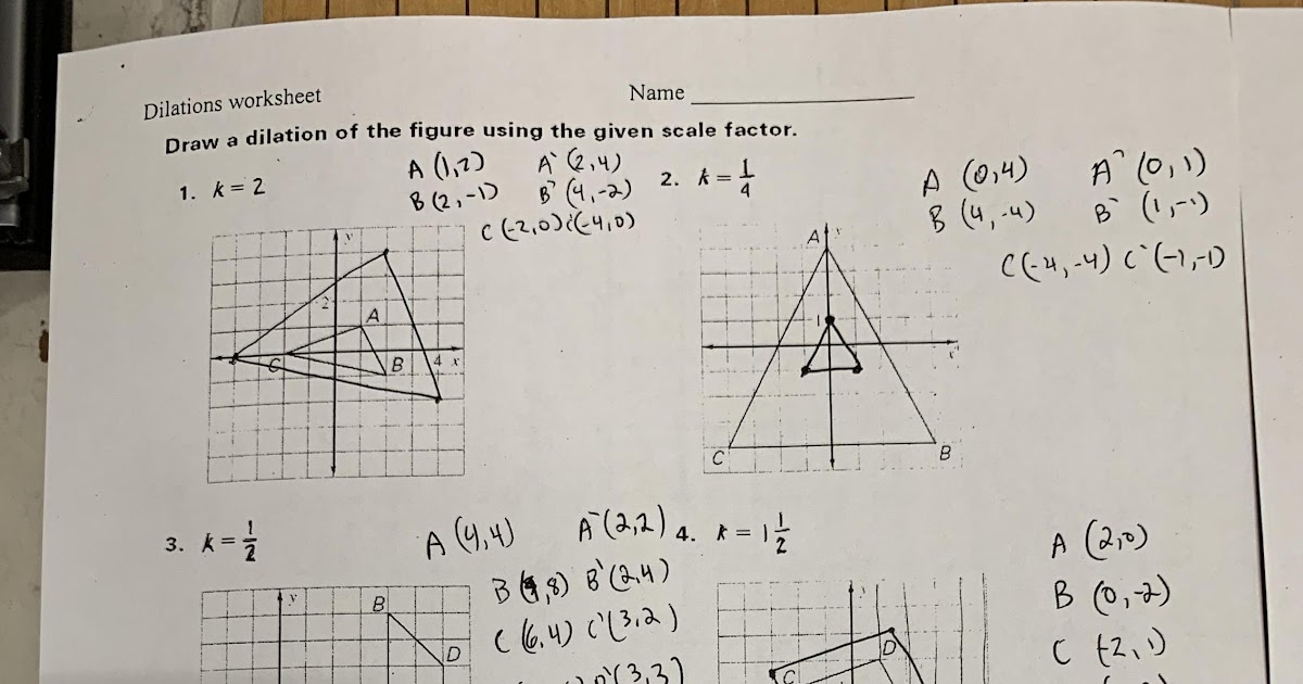 Dilations Translations Worksheet Answer Key - Fillable Online Dilations