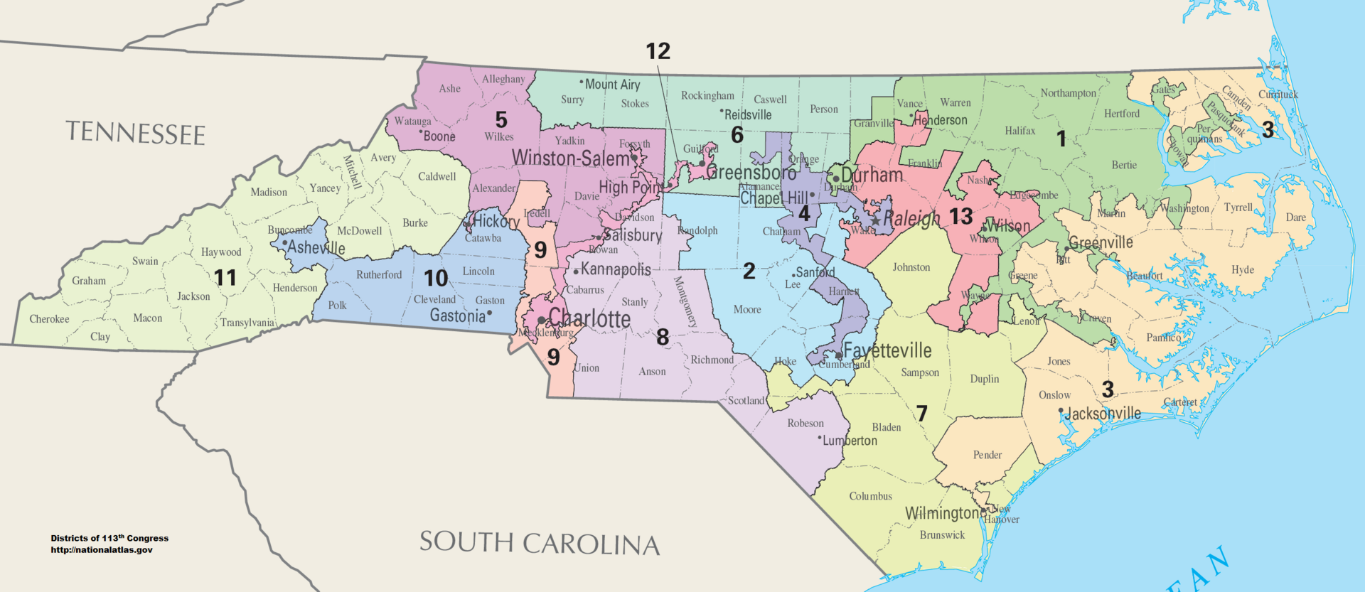 Nc District Map Us House Of Representatives