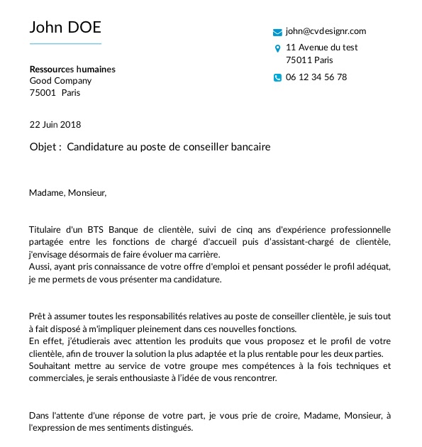 Lettre Reponse A Une Offre D Emploi  Exemple de Lettre