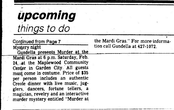 Murder at the Mardi Gras 