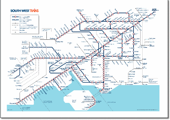 South West Train Map
