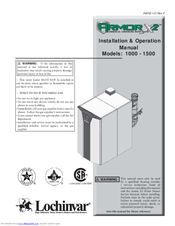 Water heater manual: Lochinvar armor installation manual