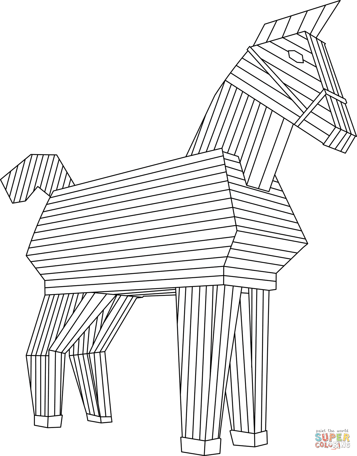 Coloriage Cheval De Troie  Des Milliers de Coloriage Imprimable
