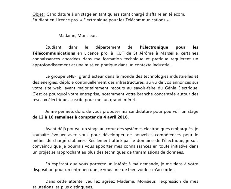 Lettre De Motivation Stage En Horlogerie  Jepen Gel l