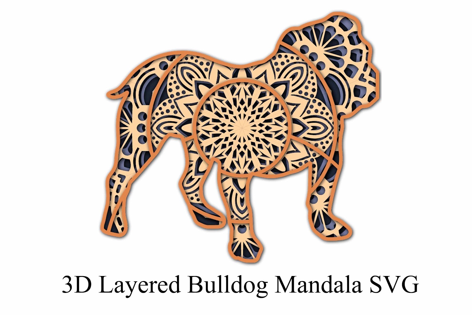 3D Cat Mandala Svg Design - Free Layered SVG Files