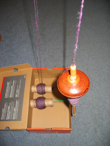 Plying by drop spindle