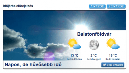 budapesti időjárás előrejelzés 30 napos  30 napos siofok